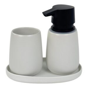 Accesorios de sobreponer para baño de cerámica en blanco y negro