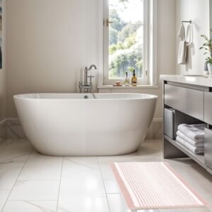 Alfombra de Baño de Chenille Rosa Sierra Ombre 58.4 cm x 76.2 cm, Modelo SR51328A, SIN MARCA