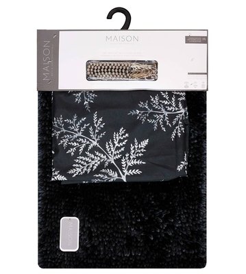 Alfombra SCRS44460A 43 cm x 61 cm + 178 cm x 183 cm de Microfibra Negro Varick Black — Más Cortina para Baño Alfombra SCRS44460A 43 cm x 61 cm + 178 cm x 183 cm de Microfibra Negro Varick Black — Más Cortina para Baño