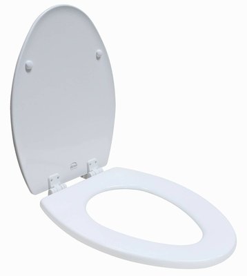 Asiento BEMIS 1500-EC-000 de Madera Blanca para Inodoro Elongado Asiento BEMIS 1500-EC-000 de Madera Blanca para Inodoro Elongado
