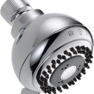 Cabeza de Ducha 8 cm (3 1/8 in) Plastico Cromado Redondo 4 Funciones sin Niple 9.46 L/min (2.5 Gal/min)