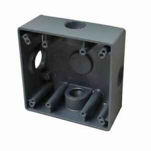 Caja Cuadrada Uso Pesado 4 Entradas 19 mm (3/4 in) para Intemperie