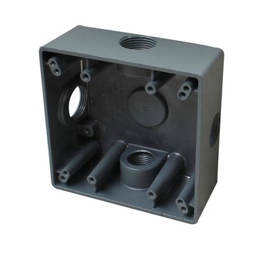 Caja Cuadrada Uso Pesado 4 Entradas 19 mm (3/4 in) para Intemperie Caja Cuadrada Uso Pesado 4 Entradas 19 mm (3/4 in) para Intemperie