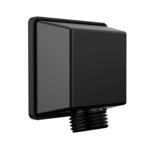Codo Ducha Telefono 12.7 mm (1/2 in) Metal Negro Mate Cuadrado de Pared