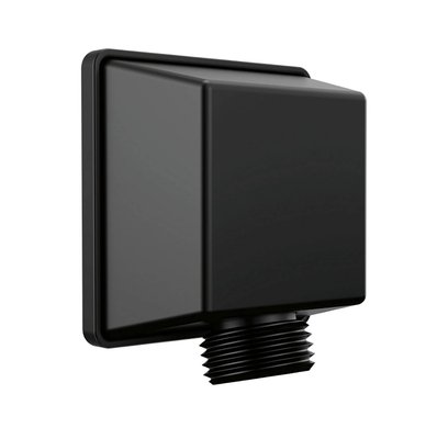 Codo Ducha Telefono 12.7 mm (1/2 in) Metal Negro Mate Cuadrado de Pared Codo Ducha Telefono 12.7 mm (1/2 in) Metal Negro Mate Cuadrado de Pared