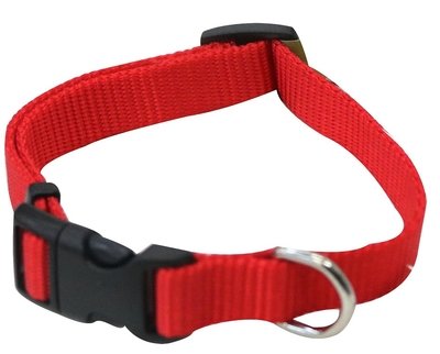 Collar Ajustable para Perro 15.88 mm Nylon Rojo Collar Ajustable para Perro 15.88 mm Nylon Rojo