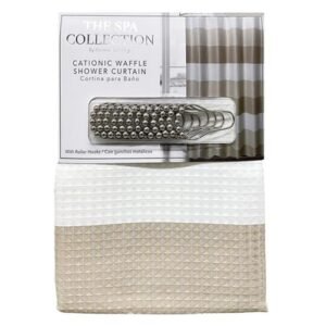 Cortina de Baño de Poliéster Crema-blanco 180 cm x 180 cm, Modelo 711-1457374, SIN MARCA