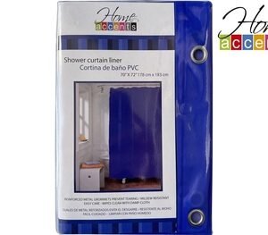 Cortina de Baño de PVC Azul 178 cm x 183 cm, Modelo 2612518300, SIN MARCA