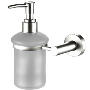 Dispensador de Jabon Liquido 180 ml con Soporte Cristal