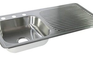 Fregadero Empotrar Acero Inoxidable 1 Poceta con Escurridero Derecho 100 cm x 50 cm