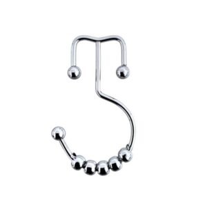 Gancho Cromado para Cortina de Baño con Roller Doble, Modelo 711-1431418, SIN MARCA