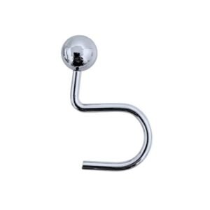 Gancho Metálico para Cortina de Baño con Bola Cromada, Modelo 711-1431421, SIN MARCA