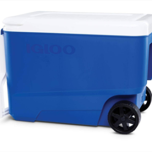 Hielera IGLOO 34482 de Plastico Insulado Azul con Rodos, 35.96 l (38 Qt)