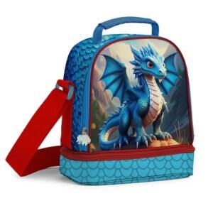 Lonchera Infantil SCRIBE 7790366 Térmica Azul-rojo con Diseño de Dragón