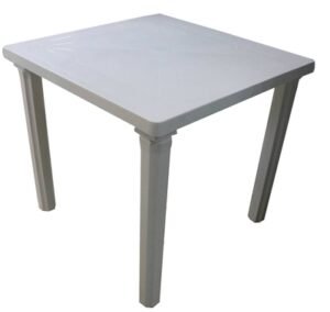 Mesa 80 cm x 80 cm x 72 cm Plastico Blanco Cuadrada Turin