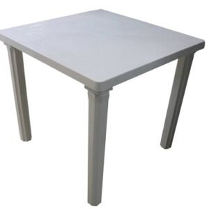Mesa 80 cm x 80 cm x 72 cm Plastico Blanco Cuadrada Turin