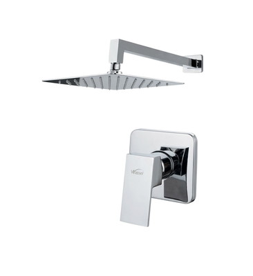 Mezclador WASSER SQ-1401-CON de Metal Cromado Straight, Ducha Cuadrado Monomando Manecilla Lever Mezclador WASSER SQ-1401-CON de Metal Cromado Straight, Ducha Cuadrado Monomando Manecilla Lever