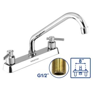 Mezclador Fregadero 2 Manecillas Lever Plastico Latonado Cuello de Ganso