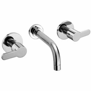 Mezclador Lavabo de Pared 2 Manecillas Lever Cromado