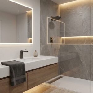 Mezclador Lavabo Monomando Metal Gris Oscuro Cuello Bajo Deseo