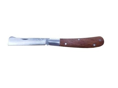 Navaja para injertar de 17.5 cm con mango de madera