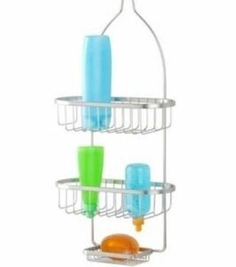 Organizador para Ducha Colgar Metal Satinado con Jabonera 29.5 cm x 13 cm x 61 cm