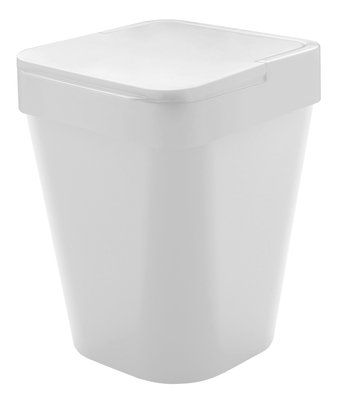 Papelero de Plástico Blanco con Tapa OU LX115BCF, 19.5 cm x 20.5 cm x 25.5 cm para Baño Papelero de Plástico Blanco con Tapa OU LX115BCF, 19.5 cm x 20.5 cm x 25.5 cm para Baño