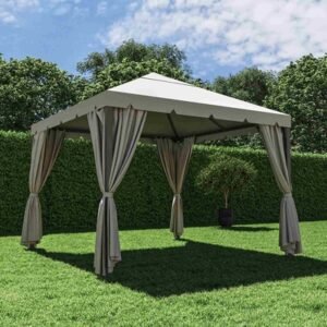 Pergola Jardin 3 m x 3 m x 2.82 m Aluminio- Poliester Gris Antracita