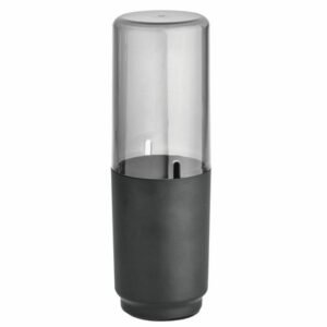 Portacepillo INTERDESIGN 28027 de Acero Inoxidable/plastico Negro Mate Austin, para Baño con Tapa
