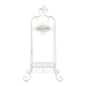 Portamaceta Decorativo de Metal Blanco 73 cm x 24.7 cm, Modelo 448-4620008