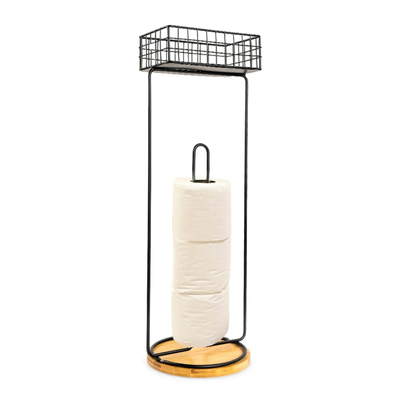 Portarrollo 734-1450244 de Metal Blanco con Deposito, de Sobreponer para Baño 18 cm x 58 cm de Portarrollo 734-1450244 de Metal Blanco con Deposito, de Sobreponer para Baño 18 cm x 58 cm de