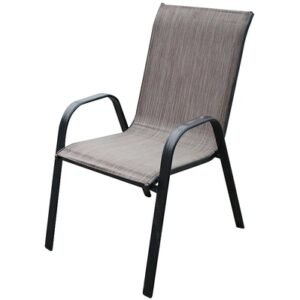 Silla Metálica de Poliéster Café para Patio, PATIO SOLUTIONS I, Modelo WMTC-012