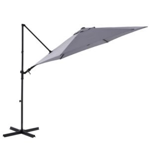 Sombrilla NATERIAL 90339857 2.9 m x 2.35 m Poliester Gris Antracita Articulada — Jardin