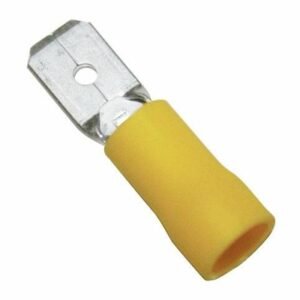 Terminal Macho Recto Cable 12-10 Awg 24.5 mm x 6.3 mm con Aislamiento Amarillo