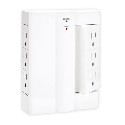 Toma Adaptador Polarizado Blanco 6 Salidas 1000 J 15 a 125 V Toma Adaptador Polarizado Blanco 6 Salidas 1000 J 15 a 125 V