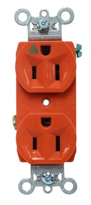Toma Doble Polarizado 125 V 15 a Anaranjado Tierra Aislada Toma Doble Polarizado 125 V 15 a Anaranjado Tierra Aislada