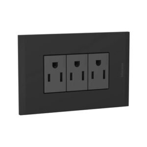 Toma Triple Negro Integrado Nobile